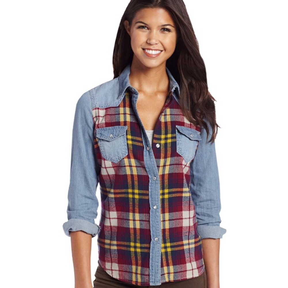 Vanilla Star ⭐️ Plaid & Denim Shirt 👕